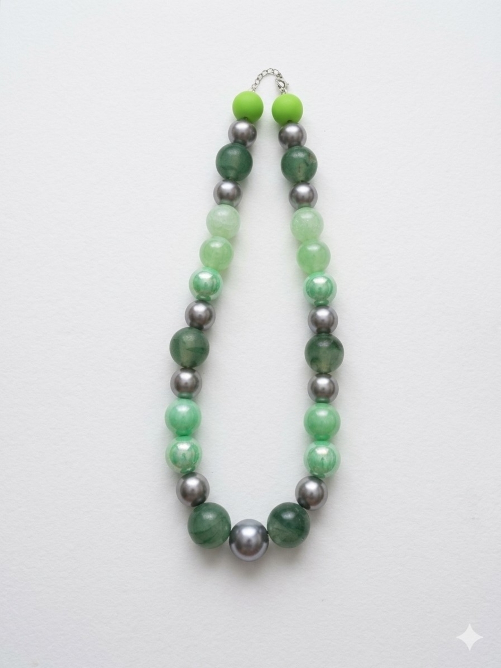 Green Beaded Statement Necklace - Unbranded